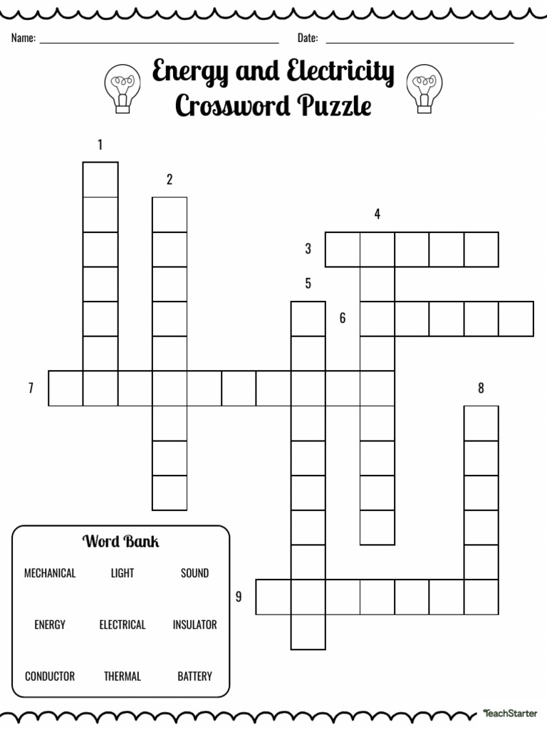 Energyand Electricity Crossword Puzzle Adobe Reader PDF Electricity Energyand Electricity Crossword Puzzle Adobe Reader PDF Electricity