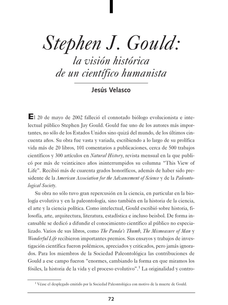 Stephen Gould - La Vision Historica | PDF | Evolución | Science