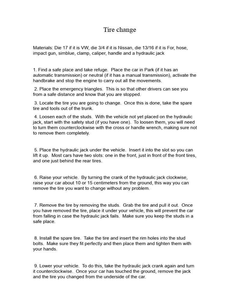 Tire Change PDF