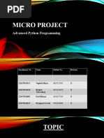 Micro Project: Advanced Python Programming