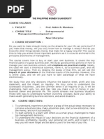 Download 1097-Course Syllabus - Entrepreneurial Management by Shalemar Prolles Isuela SN68951813 doc pdf