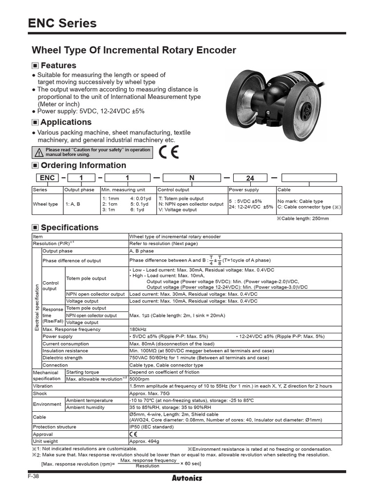 Autonics ENC Series Rotary Encoder Guide | PDF | Power Supply ...
