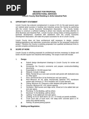 Architectural Services Bid Proposal
