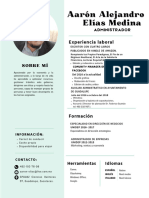 Currículum CV de Diseñador Moderno y Minimalista Verde y Blanco