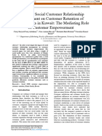 Impact of Social Customer Relationship Management On Customer Retention of Islamic Banks in Kuwait: The Mediating Role of Customer Empowerment