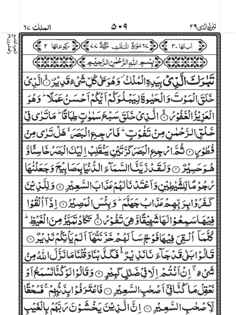 67 Surah Al Mulk | PDF