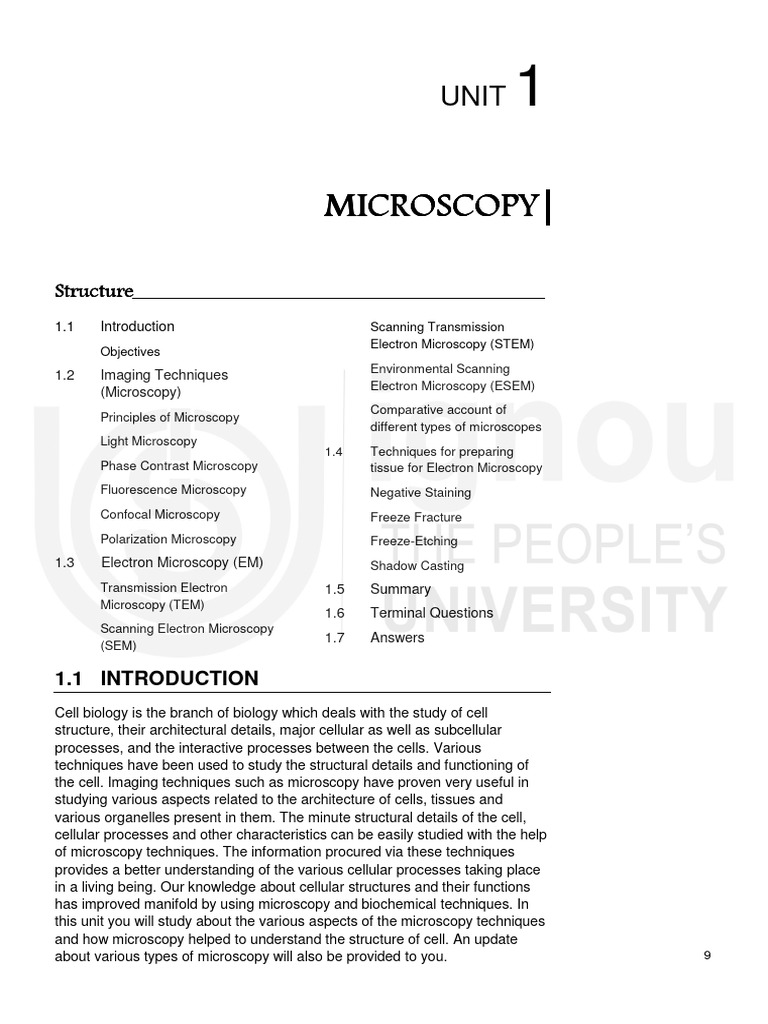 Microscopy Techniques and Principles | PDF | Microscopy | Microscope
