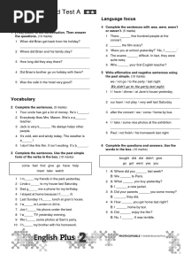 Unit 3 Standard Test A