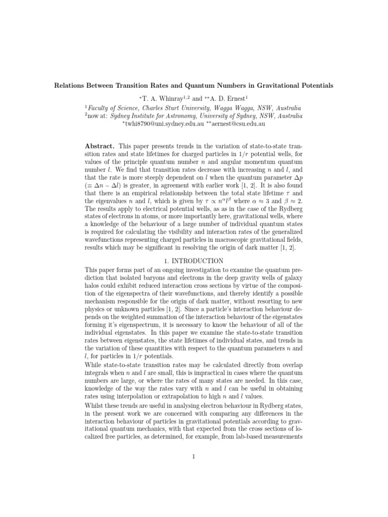 Relations between transition rates and quantum numbers in gravitational