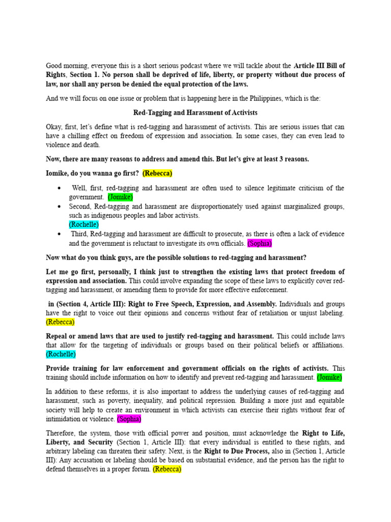 Rizal Script | PDF | Freedom Of Speech | Government