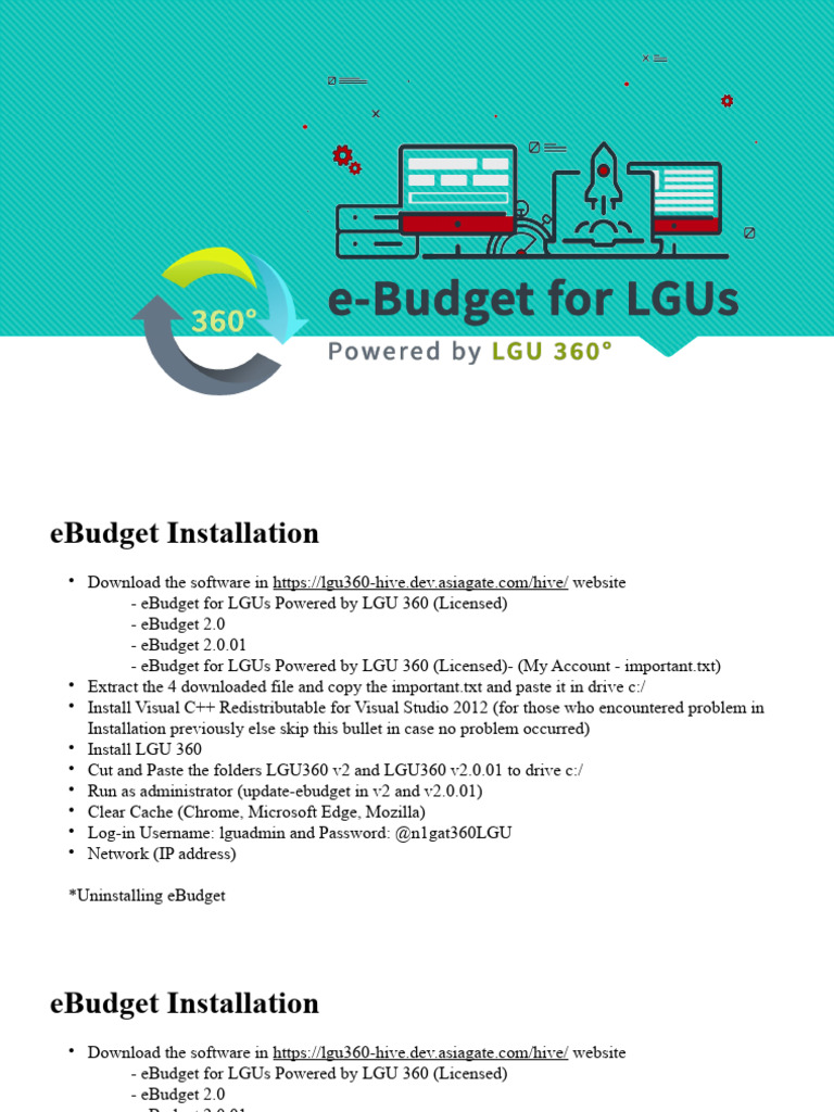 EBudget Installation | PDF