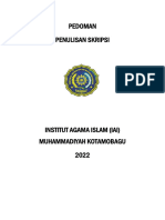 Pedoman Penulisan Skripsi Iai Muhammadiyah Kotamobagu 2022