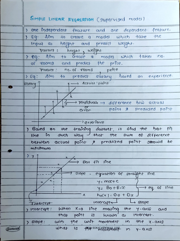 Linear Regression Machine Learning Model | PDF | Errors And Residuals ...