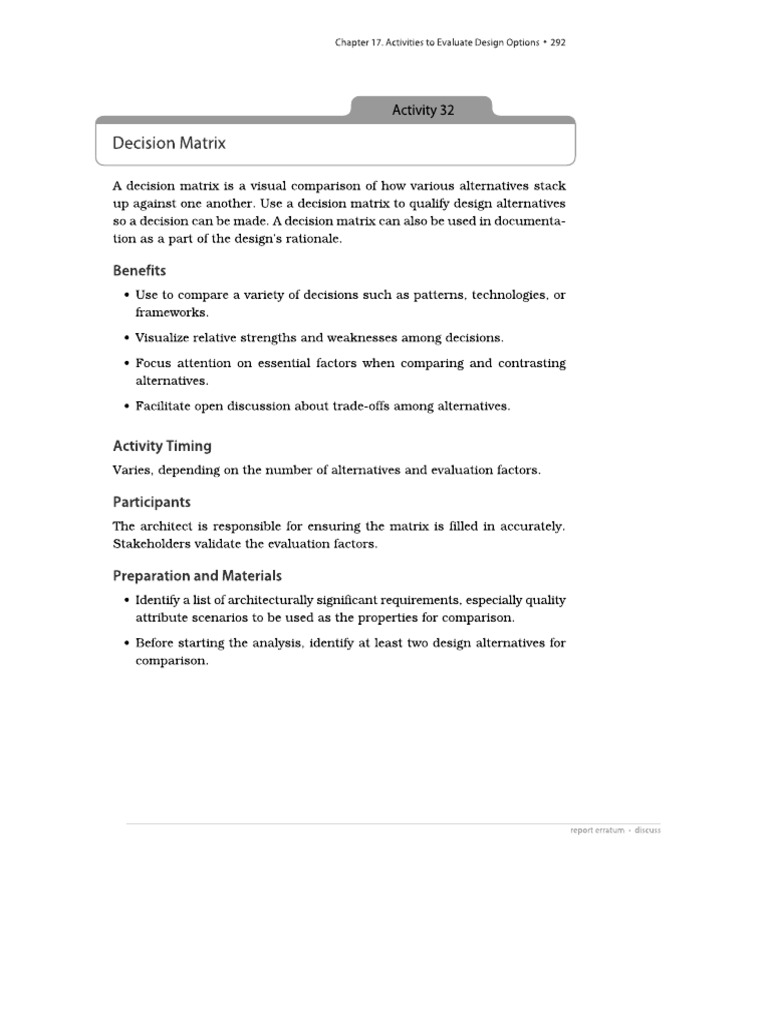 Decision Matrix | PDF