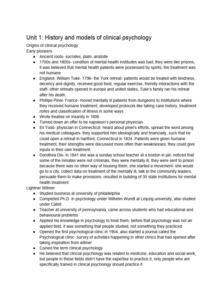FCP Notes Revised PDF Clinical Psychology Psychology