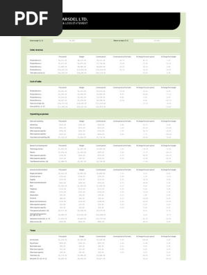 Small Business Profit and Loss Statement