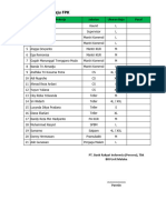 Daftar Ukuran Baju FPK