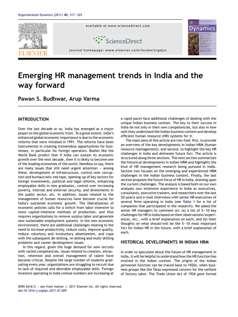 Emerging HR Trends in India | PDF | Human Resource Management ...