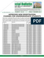 Approved New Registration Charges For Undergraduate Students