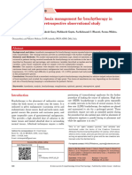 Perioperative Anesthesia Management For Brachytherapy in Cancer Patients: A Retrospective Observational Study