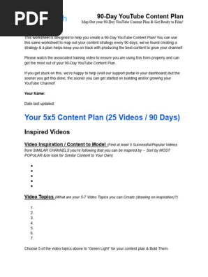 04. 90 Day YouTube Content Plan - AdOutreach