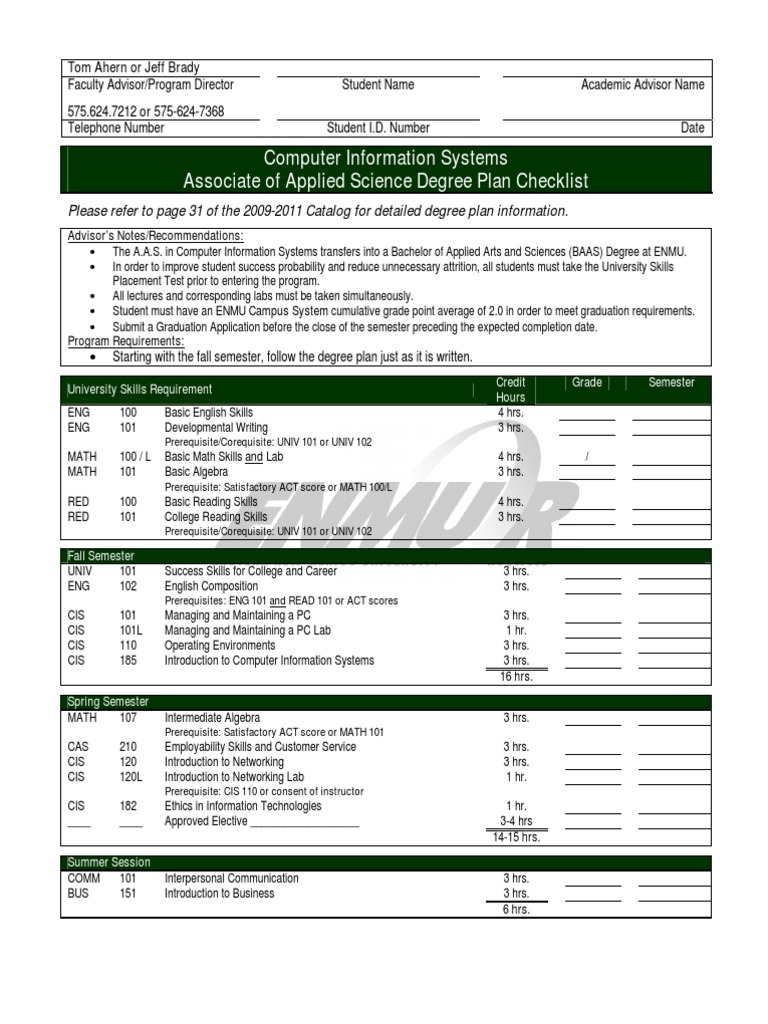 Computer Information Systems A.A.S. Checklist | PDF | Comp Tia | Cisco ...