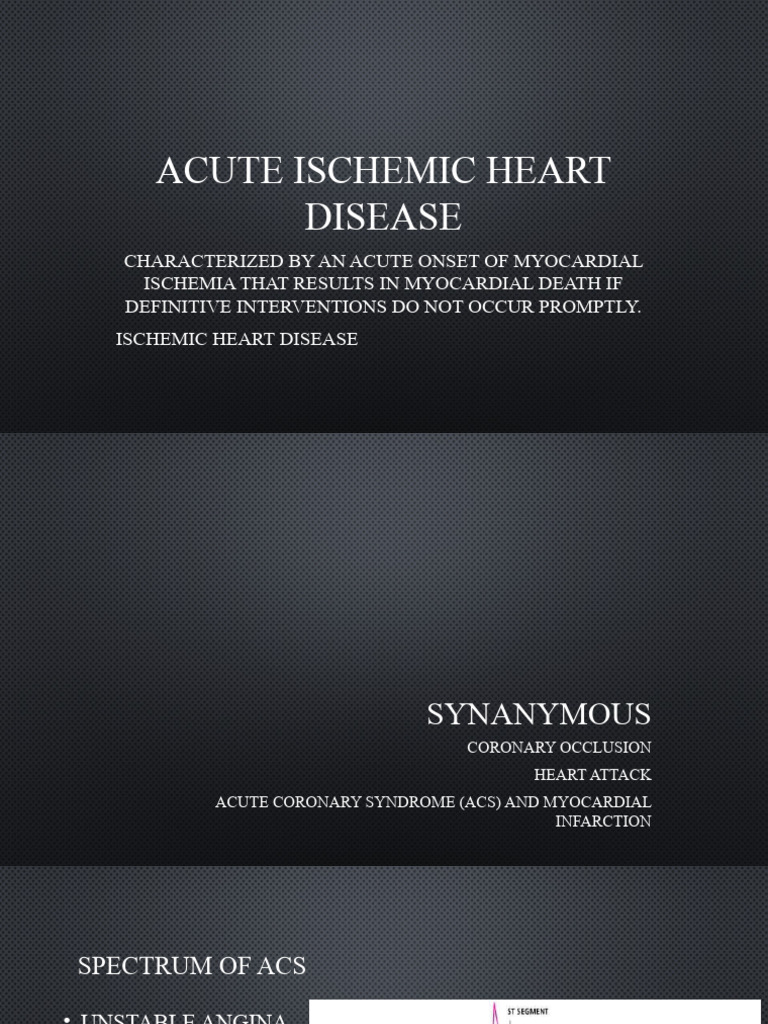 Acute Ischemic Heart Disease | PDF | Myocardial Infarction | Ischemia