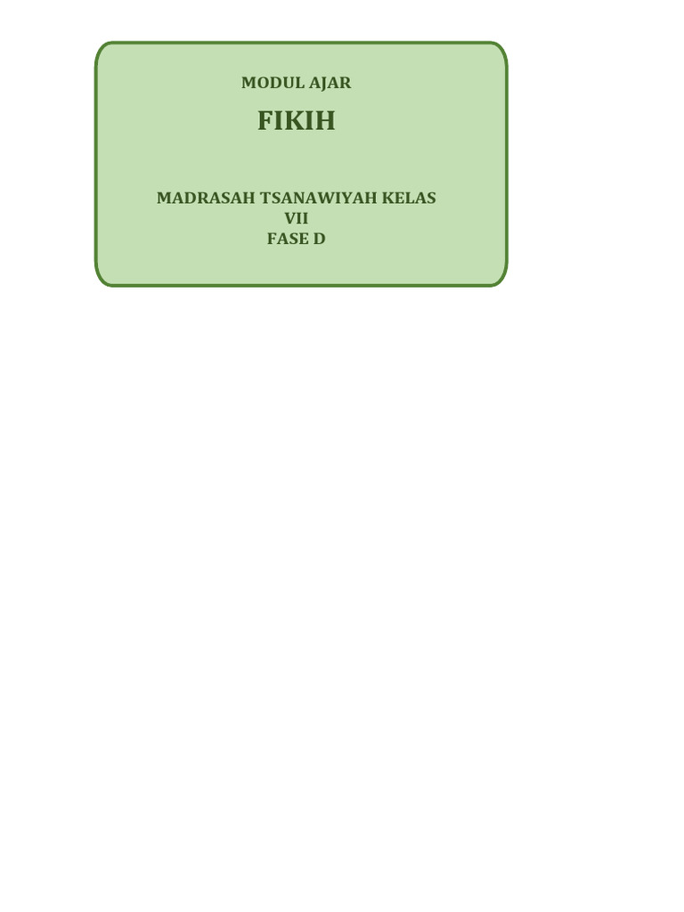 Modul Ajar Fikih Fase D Pdf