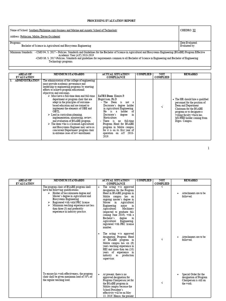 BSABE Program Evaluation Report | PDF | Curriculum | Libraries