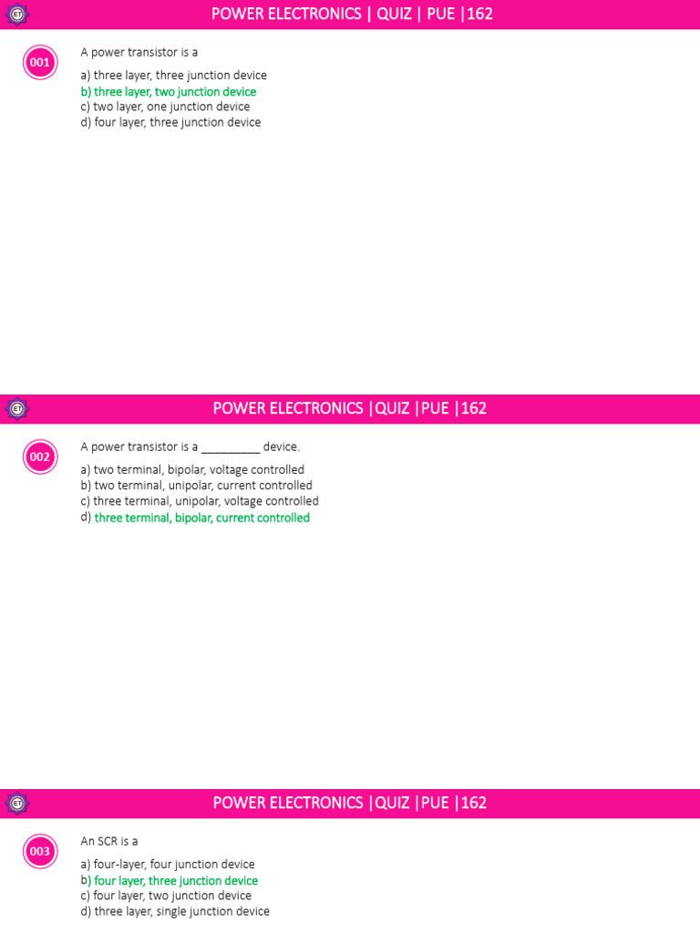 MCQ Pe 162 PDF Power Electronics Power Inverter