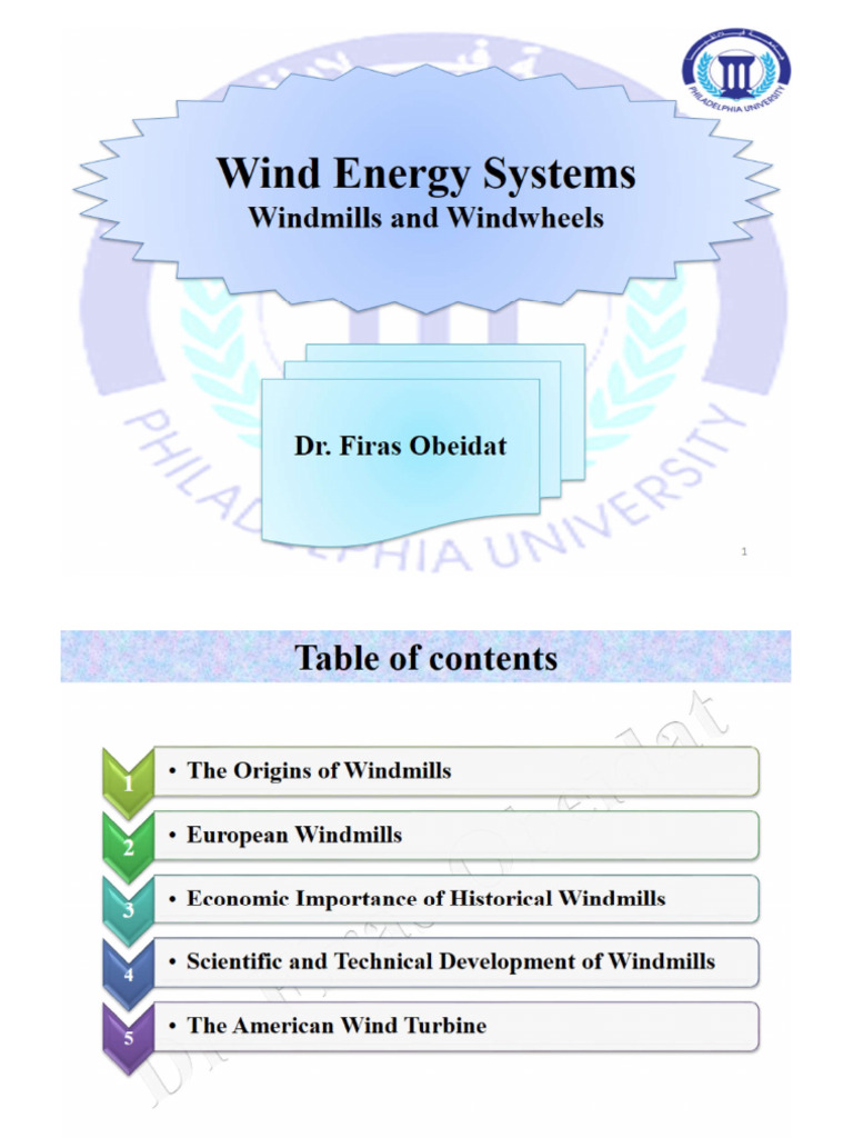 1 Windmills and Windwheels | PDF