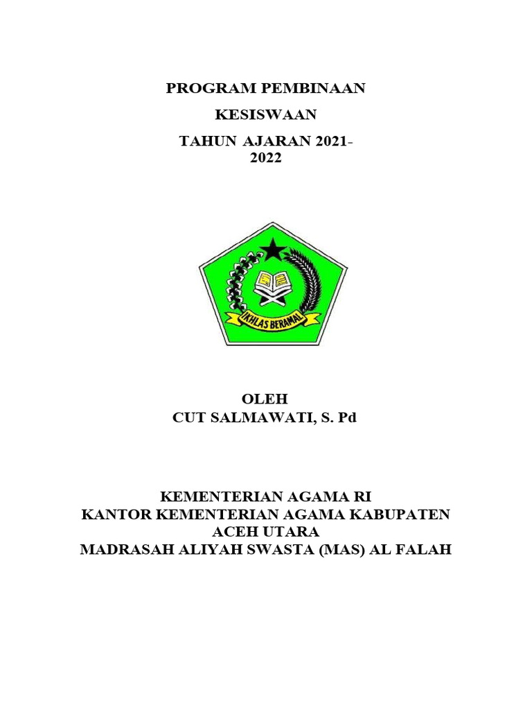 Program Pembinaan Kesiswaan 2021-2022 | PDF