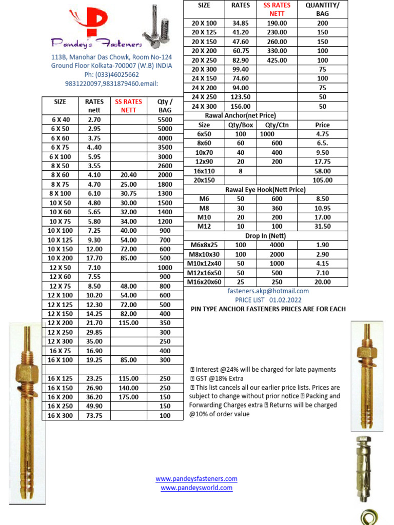 PF PIN TYPE ANCHOR FASTENERS (GST) | PDF