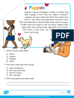 Digital First Grade Puppies Reading Passage Comprehension Activity