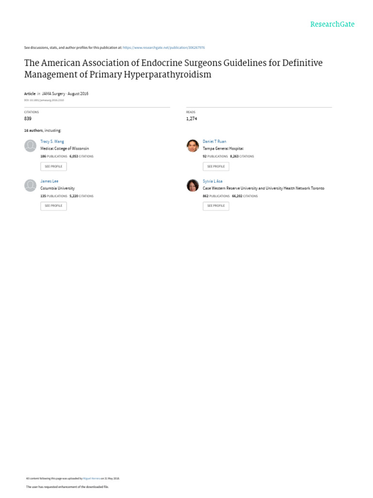 The american association of endocrine surgeons guidelines for