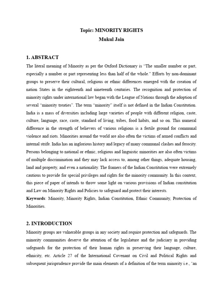 Understanding Minority Rights in India | PDF | Minority Group ...