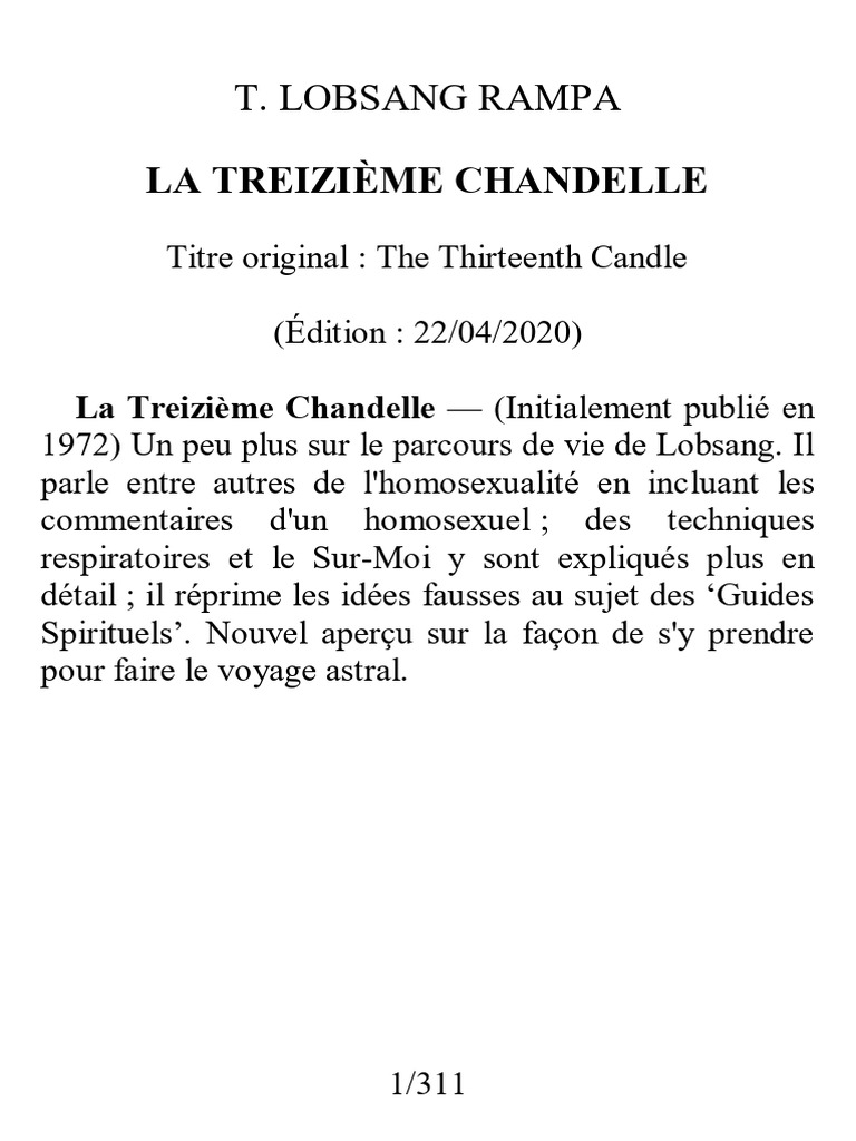 La Treizieme Chandelle