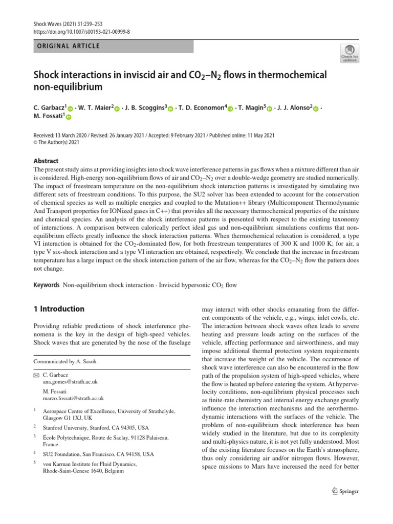 Hypersonic Shock Interactions Study | PDF | Fluid Dynamics | Gases