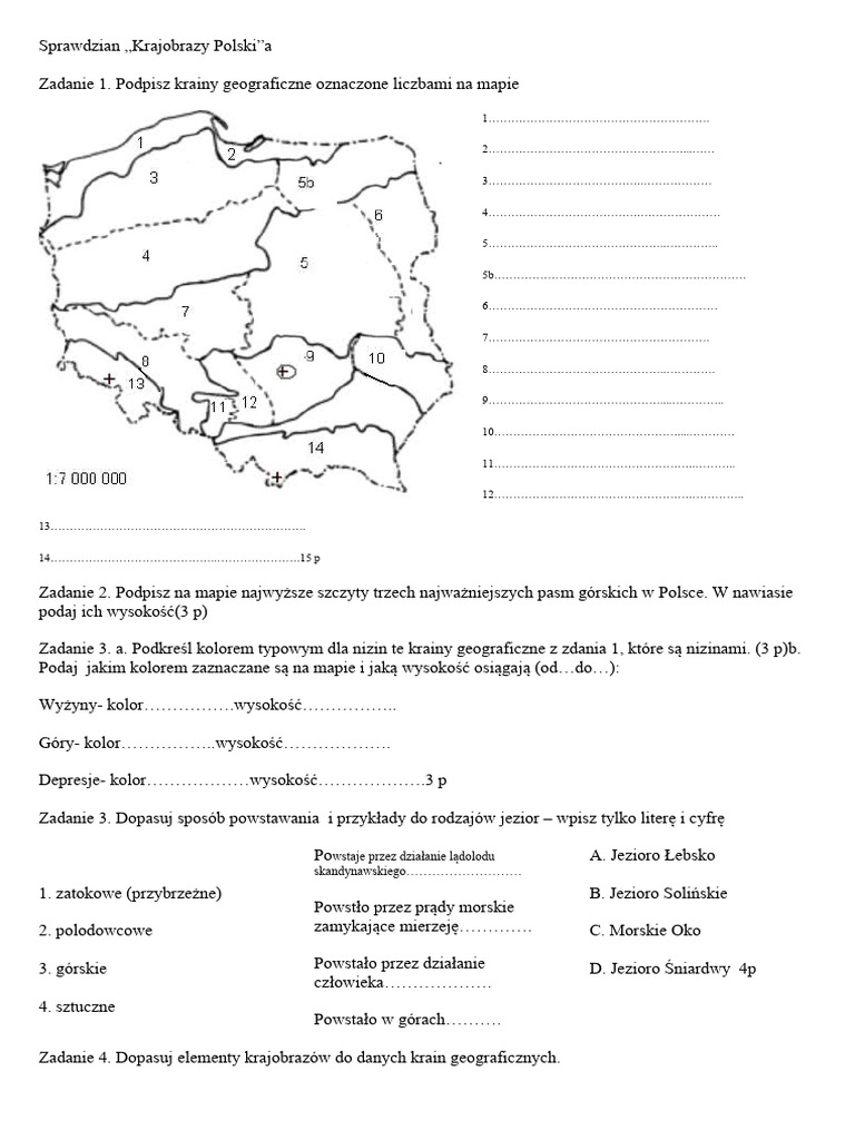 Krajobrazy Polski Klasa 5