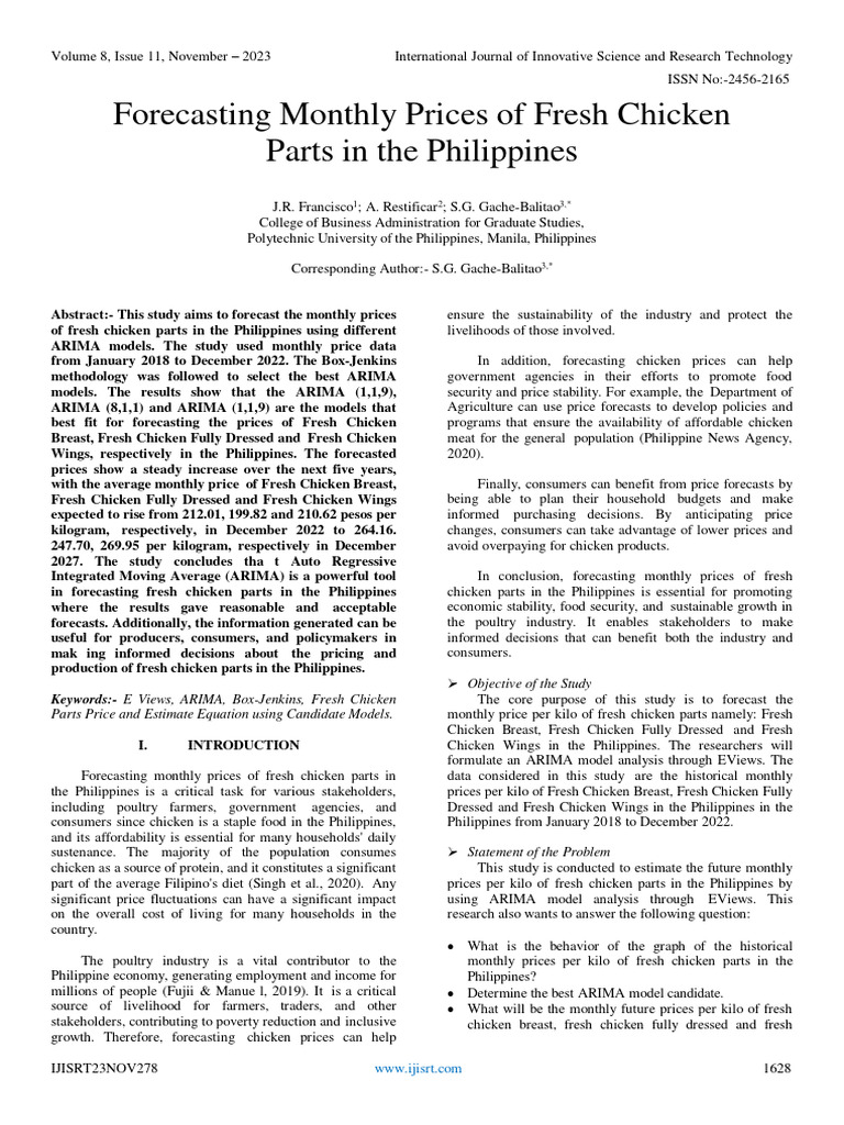 Forecasting Chicken Prices in the Philippines | PDF | Cost Of Living ...
