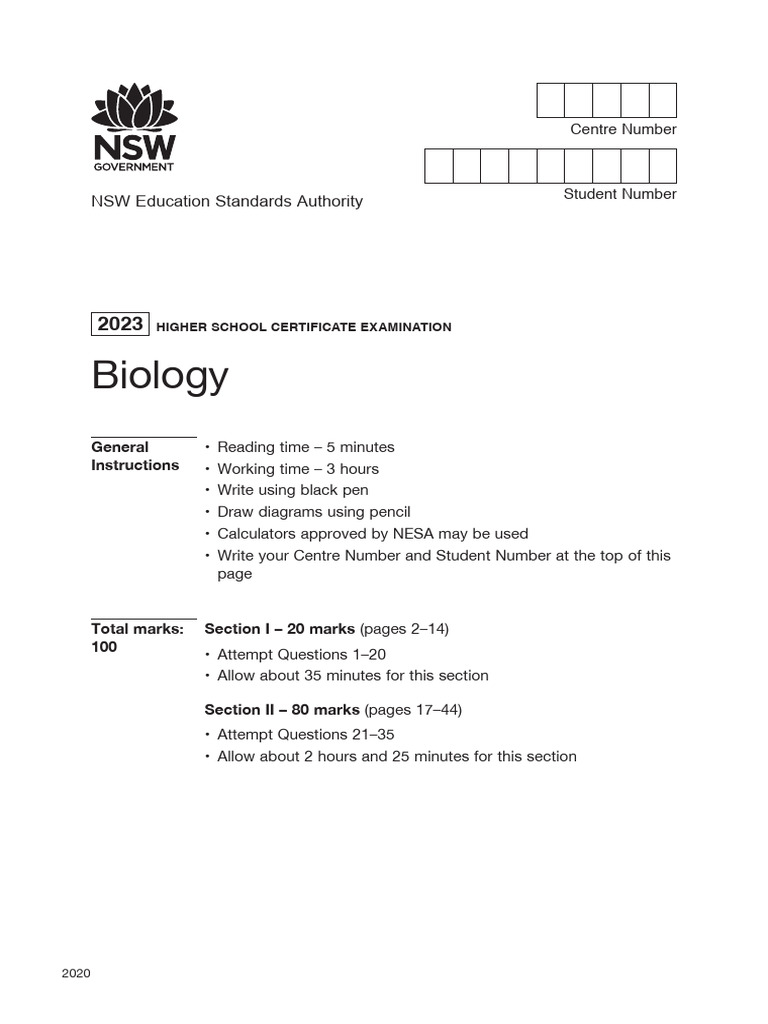 2023 HSC Biology+20231127 | PDF | Molecular Cloning | Recombinant Dna