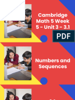Cambridge Math 5 Week 5 - Unit 3 - 3.1