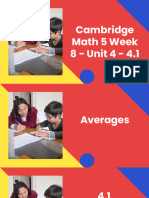 Cambridge Math 5 Week 8 - Unit 4 - 4.1