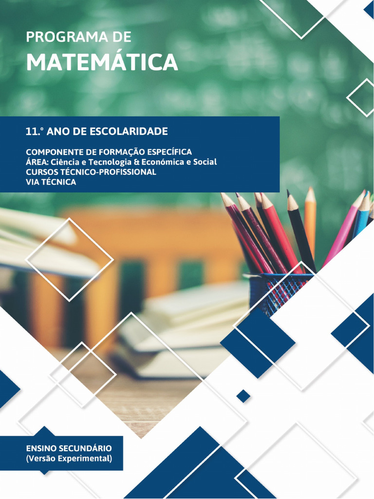 Programa de Matemática 11.º Ano_Versão Experimental | PDF ...