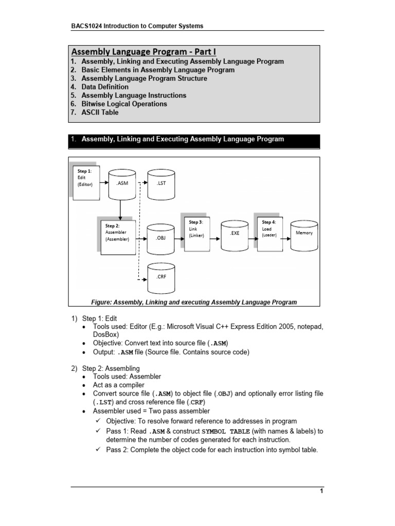Assembly Language Program - Part I | PDF | Assembly Language | Computer ...