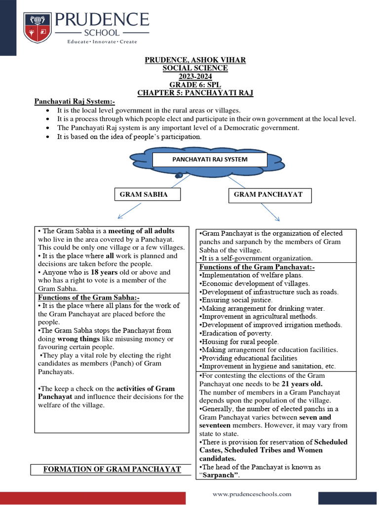 Panchayati Raj System Overview | PDF | Government Of India | Government