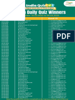 Fit India Daily Quiz Winners