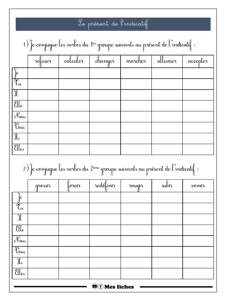 Conjugaison des verbes au présent et passé | PDF | Arts du langage et ...