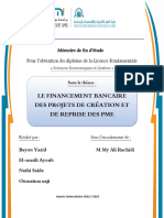 PFE Le Financement Bancaire Des Projets de Creation Et de Reprise Des PME