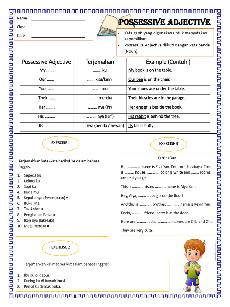 Possessive Adjective | PDF | Language Mechanics | Linguistics